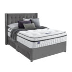 Silentnight Velvet 4 Drawer Divan Base with Bloomsbury Headboard in Maritime in 3 Sizes - Image 9