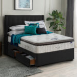 Silentnight Continental Drawer Divan Base with Bloomsbury Headboard in Slate Grey in 3 Sizes - Image 21