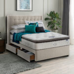 Silentnight 4 Drawer Divan Base with Bloomsbury Headboard in Slate Grey in 3 Sizes - Image 6