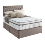 Silentnight 4 Drawer Divan Base with Eden Headboard in Wheat in 3 Sizes - Image 4