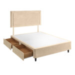 Silentnight Velvet 4 Drawer Divan Base with Malvern Headboard in Umbra in 3 Sizes - Image 9
