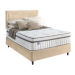 Silentnight Velvet 4 Drawer Divan Base with Malvern Headboard in Umbra in 3 Sizes - Image 13
