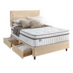 Silentnight Velvet 4 Drawer Divan Base with Malvern Headboard in Umbra in 3 Sizes - Image 17