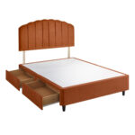 Silentnight Velvet 4 Drawer Divan Base with Merlin Headboard in Maritime in 3 Sizes - Image 10