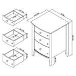 Bentley Designs Whitby Scandi Oak & Soft Grey Three Drawer Nightstand, 2 Pack - Image 2