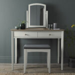 Bentley Designs Whitby Scandi Oak & Soft Grey Dressing Table & Stool