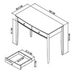 Bentley Designs Whitby Scandi Oak & Soft Grey Dressing Table & Stool - Image 2