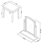 Bentley Designs Whitby Scandi Oak & Soft Grey Dressing Table & Stool - Image 3