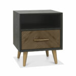 Bentley Designs Sienna Fumed Oak & Peppercorn One Drawer Nightstand, 2 Pack - Image 3