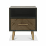 Bentley Designs Sienna Fumed Oak & Peppercorn One Drawer Nightstand, 2 Pack - Image 4