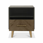 Bentley Designs Sienna Fumed Oak & Peppercorn One Drawer Nightstand, 2 Pack - Image 5