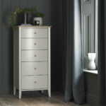 Bentley Designs Whitby Scandi Oak & Soft Grey 5 Drawer Chest of Drawers
