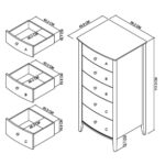 Bentley Designs Whitby Scandi Oak & Soft Grey 5 Drawer Chest of Drawers - Image 2