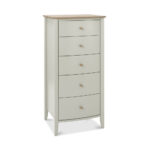 Bentley Designs Whitby Scandi Oak & Soft Grey 5 Drawer Chest of Drawers - Image 3