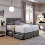 Pocket Spring Bed Company Ravello Grey Fabric Full Height Headboard in 3 Sizes - Image 4