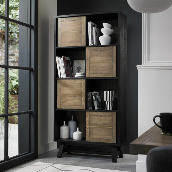 Bentley Designs Camden Weathered Oak & Peppercorn Display Cabinet
