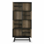 Bentley Designs Camden Weathered Oak & Peppercorn Display Cabinet - Image 5