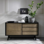 Bentley Designs Camden Weathered Oak & Peppercorn Wide Sideboard