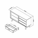 Bentley Designs Camden Weathered Oak & Peppercorn Wide Sideboard - Image 2