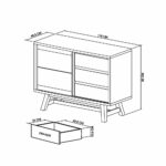 Bentley Designs Camden Weathered Oak & Peppercorn Narrow Sideboard - Image 2