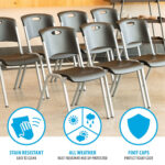 Lifetime Black Stacking Chair, 14 Pack - Image 4