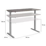 Elev8 Large Power Adjustable Height Desk, Grey Oak - Image 3