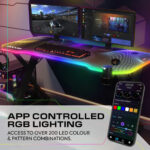 X Rocker Pulsar Max RGB Gaming Desk with LED Lights - Image 5