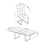 Bentley Designs Tivoli Dark Oak Extending Dining Table + 6 Black Cantilever Chairs, Seats 6-8 - Image 2