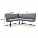 Indus Valley Arden Ceramic Dining Table With Grey Corner Bench & Low Bench - Image 2