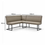 Indus Valley Arden Ceramic Dining Table With Taupe Corner Bench & Low Bench - Image 2