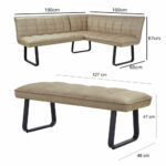 Indus Valley Reva Beige Corner Bench Set, Right Hand Facing - Image 2