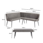 Indus Valley Henley Grey Corner Bench Set, Left Hand Facing - Image 2