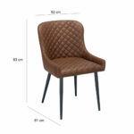 Indus Valley Henley Round Wooden Dining Table + 4 Brown Chairs - Image 3