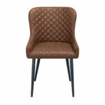 Indus Valley Henley Round Wooden Dining Table + 4 Brown Chairs - Image 4