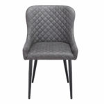 Indus Valley Henley Round Wooden Dining Table + 4 Grey Chairs - Image 4