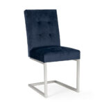 Bentley Designs Tivoli Navy Velvet Cantilever Dining Chair, 2 Pack - Image 3