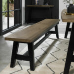 Bentley Designs Camden Weathered Oak & Peppercorn Large Bench, 220cm