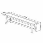 Bentley Designs Camden Weathered Oak & Peppercorn Large Bench, 220cm - Image 2