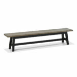 Bentley Designs Camden Weathered Oak & Peppercorn Large Bench, 220cm - Image 3