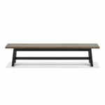 Bentley Designs Camden Weathered Oak & Peppercorn Large Bench, 220cm - Image 4