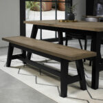 Bentley Designs Camden Weathered Oak & Peppercorn Small Bench, 177cm