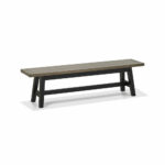 Bentley Designs Camden Weathered Oak & Peppercorn Small Bench, 177cm - Image 3
