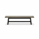 Bentley Designs Camden Weathered Oak & Peppercorn Small Bench, 177cm - Image 4