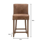 Gallery Tarnby Brown Leather Bar Stool, 2 Pack - Image 2