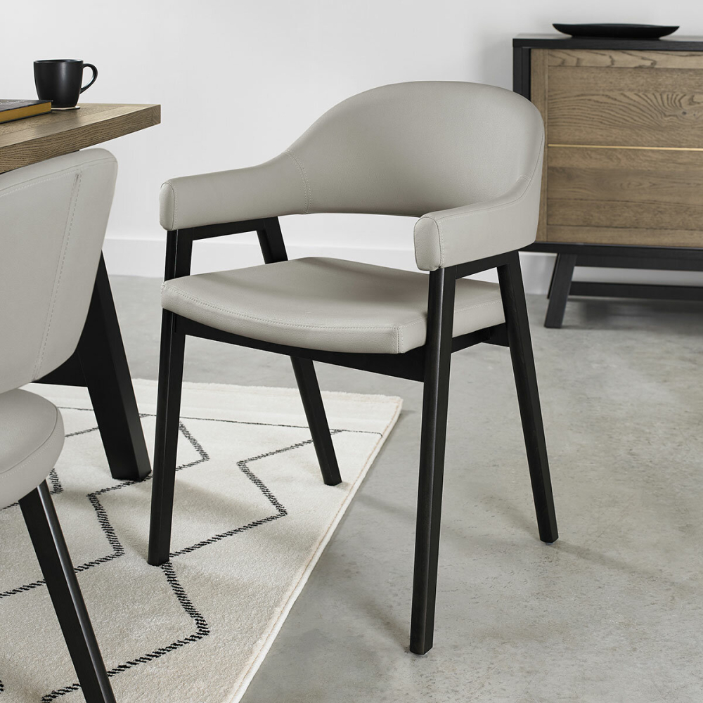 Bentley Designs Camden Peppercorn Grey Leather Armchair, 2 Pack