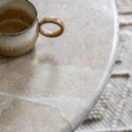 Gallery Moderna White Faux Travertine Coffee Table - Image 3