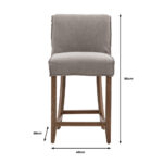 Gallery Tarnby Grey Linen Bar Stool, 2 Pack - Image 2
