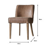 Gallery Tarnby Brown Leather Dining Chair, 2 Pack - Image 2