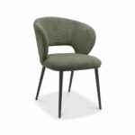 Bentley Designs Luca Green Fabric Dining Chair, 2 Pack - Image 3