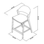 Bentley Designs Vega Scandi Light Oak Beige Leather Bar Stool - Image 2